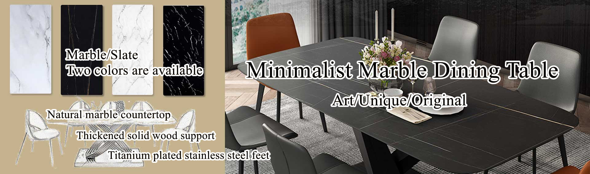 kwaliteit Minimalistische Marmeren Eettafel Service