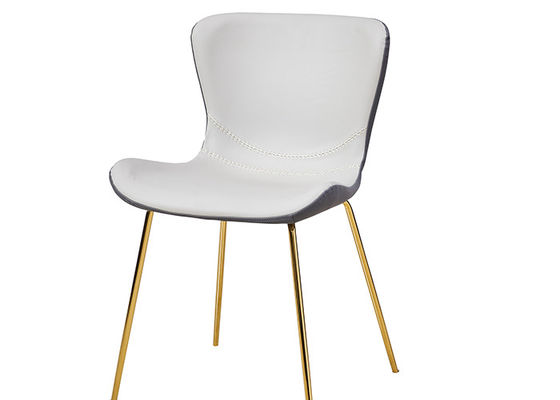 Gray Leather Padded Dining Chairs zonder Armsteun
