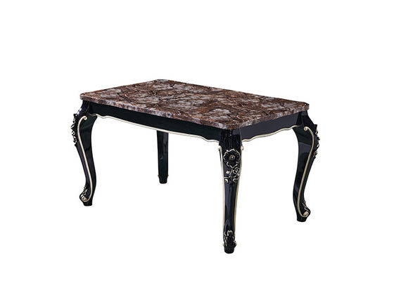 Retro Luxe Ebony Restaurant Rectangle Marble Table