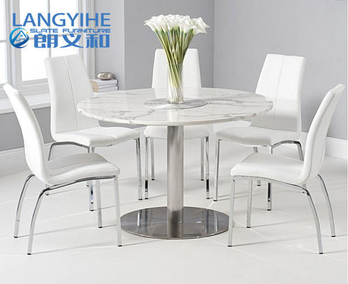 Beklede Stoel 120cm Cirkel Marmeren Eettafel