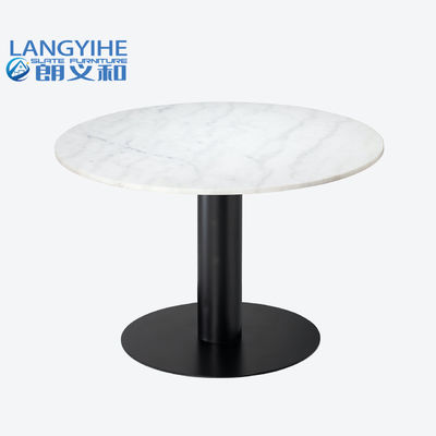 Witte Hoogste Zwarte Basisodm Kleine Ronde Marmeren Eettafel 105cm Dia
