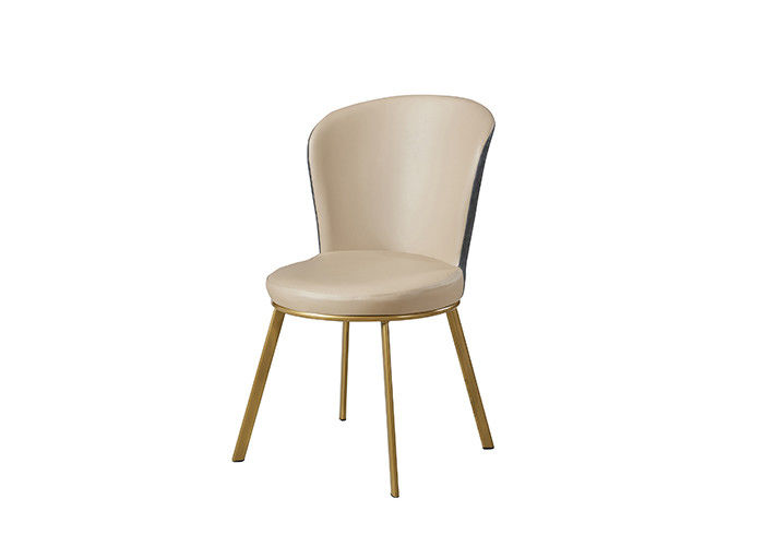 Het stevige Houten de Stoelen van het Roestvrij staal Moderne Leer Dineren