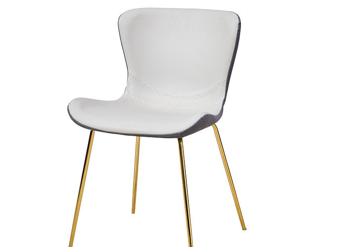 Gray Leather Padded Dining Chairs zonder Armsteun