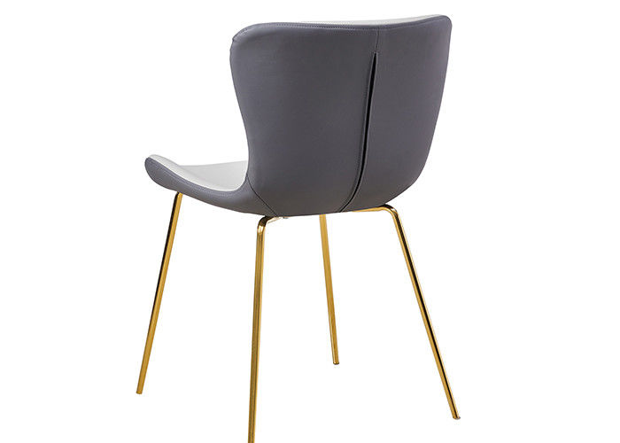 Gray Leather Padded Dining Chairs zonder Armsteun