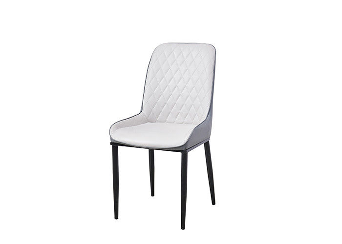 Minimalistische Smeedijzer Leer Beklede het Dineren Stoel