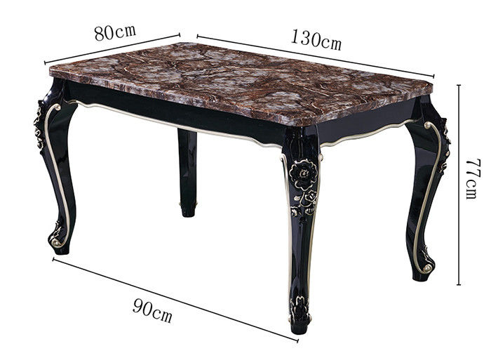 Luxe Verf Gesneden Ebony Nordic Marble Dining Table, Europese Stijleettafel