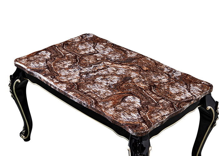Luxe Verf Gesneden Ebony Nordic Marble Dining Table, Europese Stijleettafel