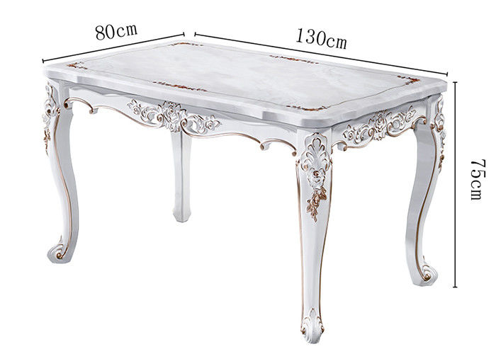 Europese Retro Verf Rechthoekige Marmeren Eettafel