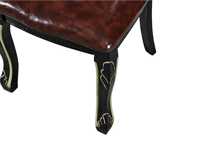 Europese het Dineren van Ebony Solid Wood Carved Sponge Stoelen
