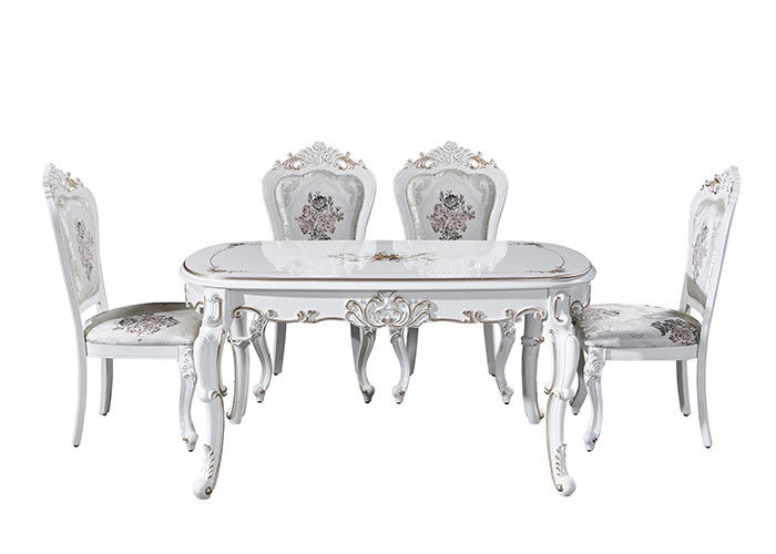 Elegante Stevige Houten Witte Minimalistische Eettafel, het Snijden Eettafelreeks