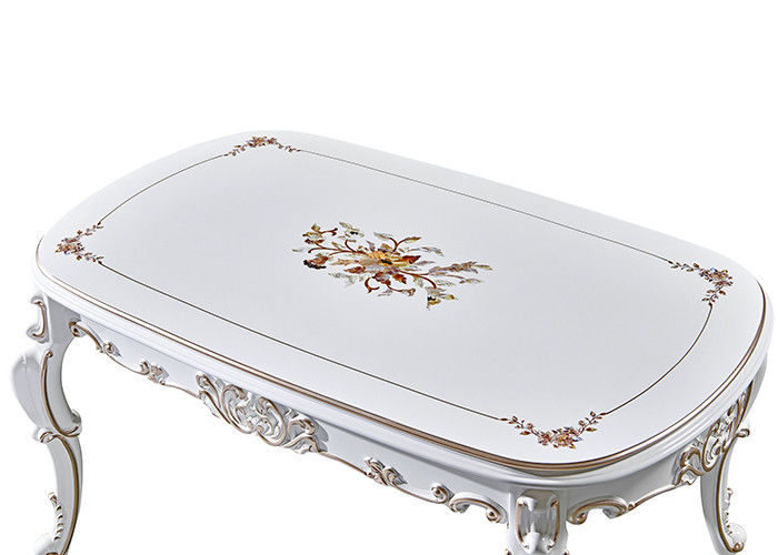Elegante Stevige Houten Witte Minimalistische Eettafel, het Snijden Eettafelreeks