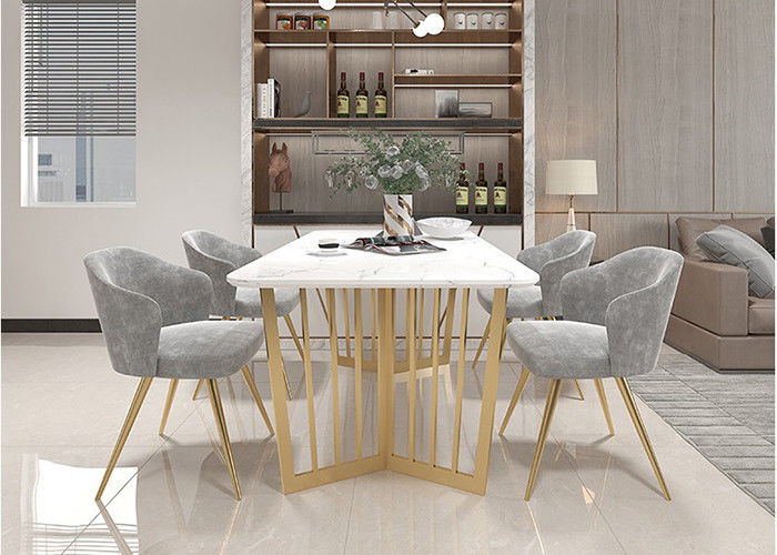 Marmer van de het Kader het Moderne Eettafel van de roestvrij staalbodem