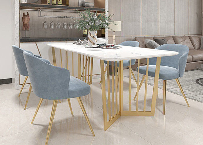 Marmer van de het Kader het Moderne Eettafel van de roestvrij staalbodem