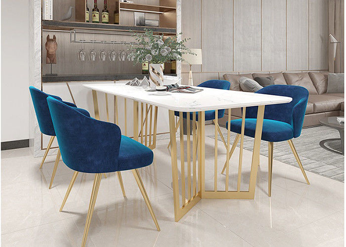 Marmer van de het Kader het Moderne Eettafel van de roestvrij staalbodem