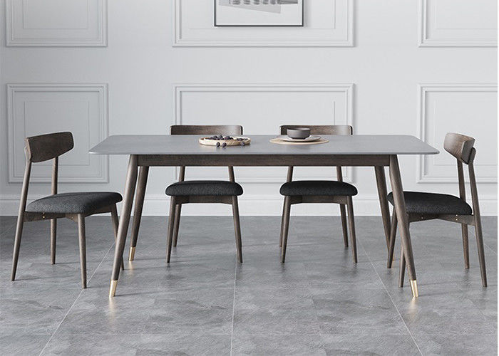 Eettafel van het de Luxeontwerp van het roestvrij staalkader de marmeren