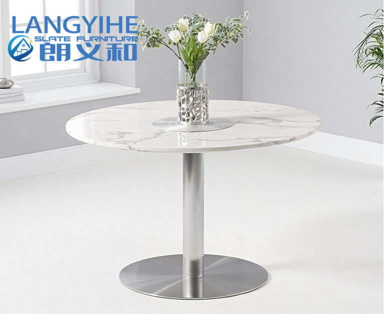 Beklede Stoel 120cm Cirkel Marmeren Eettafel