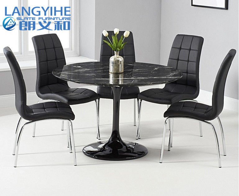 Oem 120cm Ronde Marmeren die Eettafel voor Ontbijt wordt geplaatst