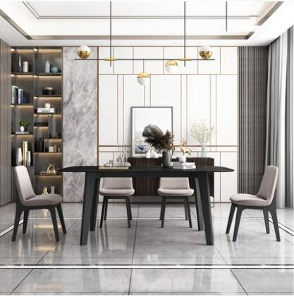 Noordse Minimalistische Houten Eettafel Lichte Luxe Modern voor 6 Mensen