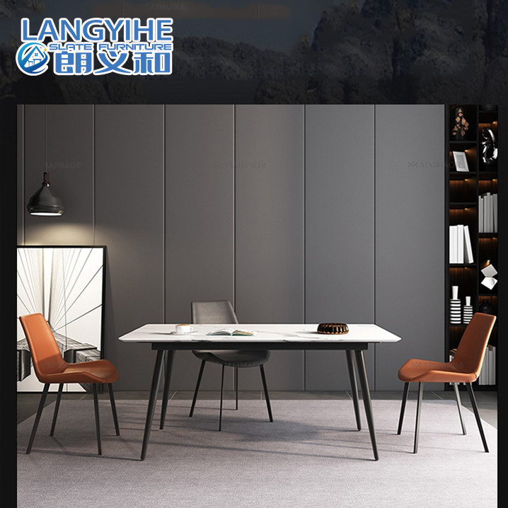 Noordse Marmeren de Eettafel Moderne Minimalistisch van de rotsplak