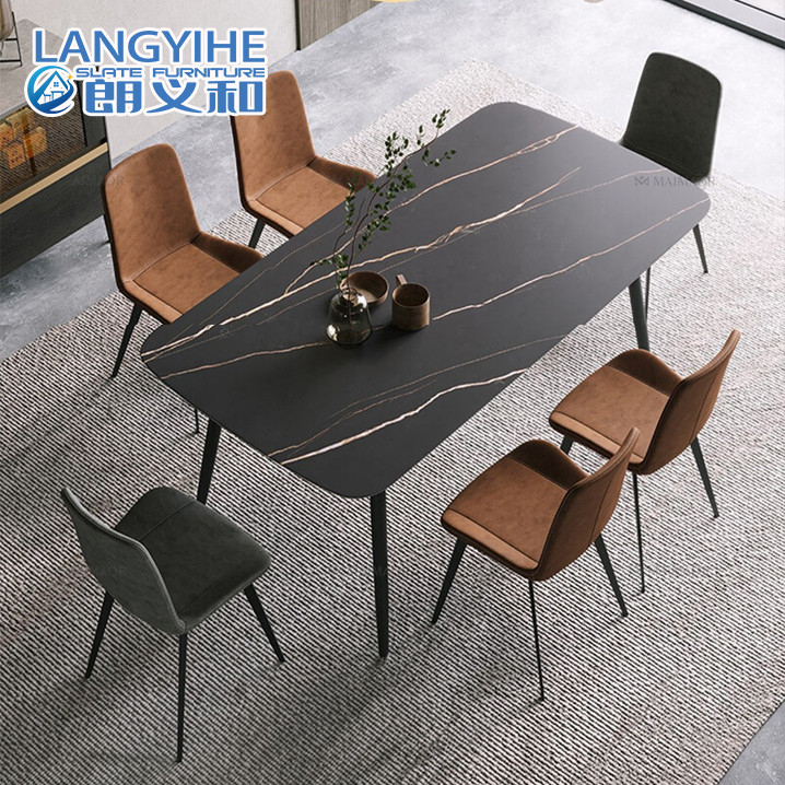 Noordse Marmeren de Eettafel Moderne Minimalistisch van de rotsplak