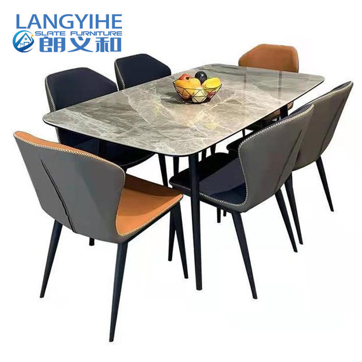 Italiaanse Minimalistische van het de Eettafel Rechthoekige Flatje van de Rotsraad de Eettafelcombinatie